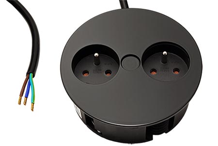 Systém TWIST, 2x zásuvka CZ, černý (931.152)