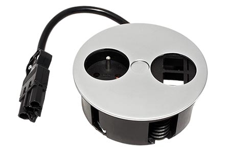 Systém TWIST, zásuvka CZ, 2x keystone, matný chrom (931.003)