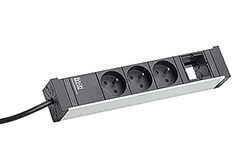 Systém UNIVERSAL, 3x zásuvka CZ, 1x volné, černý (922.0231)