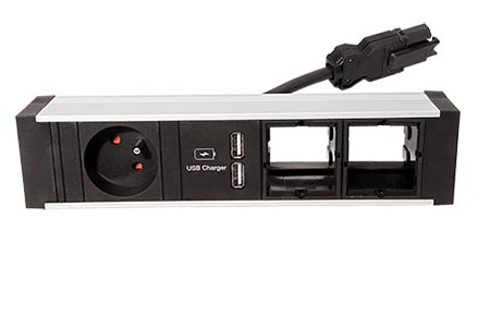 Systém VENID, 1x zásuvka CZ, zdroj 15W (2x USB A), 2x volné, (936.004)