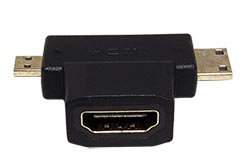 T redukce  HDMI A(F) - microHDMI(M) + miniHDMI(M)
