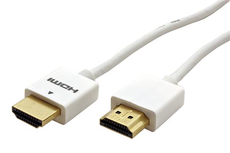Tenký High Speed HDMI kabel s Ethernetem, 0,5m, bílý