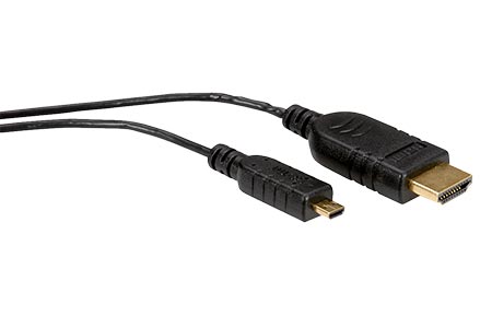 Tenký High Speed HDMI kabel s Ethernetem, HDMI A(M) - microHDMI D(M), 1,2m