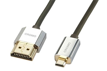 Tenký High Speed HDMI kabel s Ethernetem, HDMI A(M) - microHDMI D(M), 2m