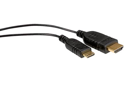 Tenký High Speed HDMI kabel s Ethernetem, HDMI A(M) - miniHDMI C(M), 1,2m