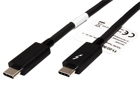 Thunderbolt 3 Kabel, USB C(M) - USB C(M), 20Gb/s, PD 100W, černý, 1 m