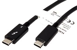 Thunderbolt 3 kabel, USB C(M) - USB C(M), 40Gb/s, PD 100W, černý, 0,5 m