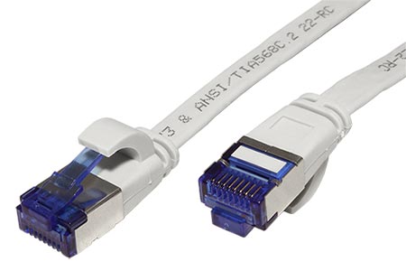 U/FTP patchkabel kat. 6a, plochý, 2m, šedý