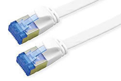 U/FTP patchkabel kat. 6a, plochý, 3m, bílý