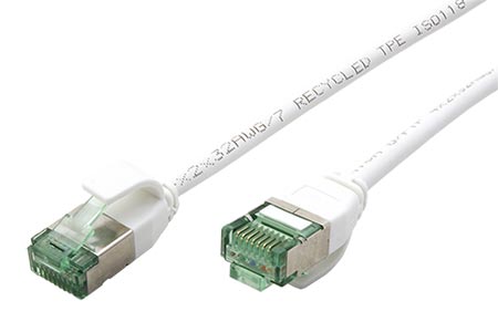 U/FTP patchkabel kat. 6a, tenký, 1m, bílý