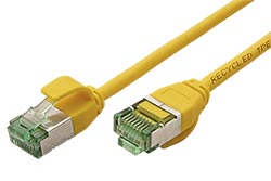 U/FTP patchkabel kat. 6a, tenký, 1m, žlutý