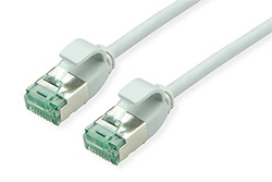 U/FTP patchkabel kat. 6a, tenký, 2m, šedý