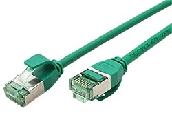 U/FTP patchkabel kat. 6a, tenký, 3m, zelený