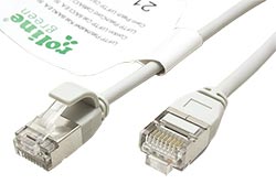 U/FTP patchkabel kat. 6a, tenký, LSOH, 1m, šedý