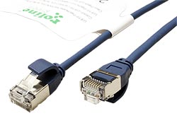 U/FTP patchkabel kat. 6a, tenký, LSOH, 3m, modrý