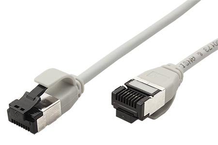 U/FTP patchkabel kat. 8, tenký, LSOH, 0,3m, šedý