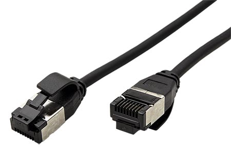 U/FTP patchkabel kat. 8, tenký, LSOH, 1m, černý