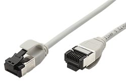 U/FTP patchkabel kat. 8, tenký, LSOH, 1m, šedý