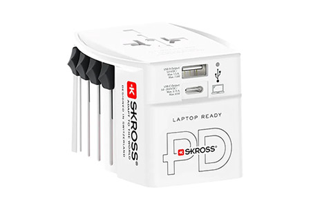 Univerzální cestovní adaptér 2 pólový "MUV USB AC65PD", PD 65W, USB A + C, USB C kabel
