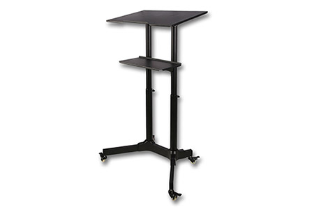Univerzální pojízdný stolek, nastavitelný, černý