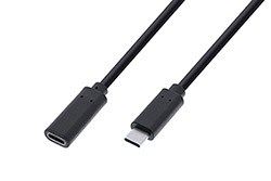 USB 10Gbps (3.2 gen 2) kabel prodlužovací USB C(M)- USB C(F), 0,5m, černý