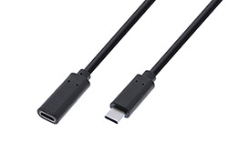 USB 10Gbps (3.2 gen 2) kabel prodlužovací USB C(M) - USB C(F), 0,5m, černý