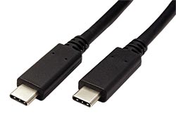 USB 10Gbps (3.2 gen 2) kabel s PD 20V/5A, USB C(M) - USB C(M), TPE, černý, 0,5m