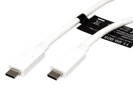USB 10Gbps (3.2 gen 2) kabel USB C(M) - USB C(M), PD 100W, 1m, bílý