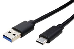 USB 10Gbps kabel USB3.0 A(M) - USB C(M), 1m, černý