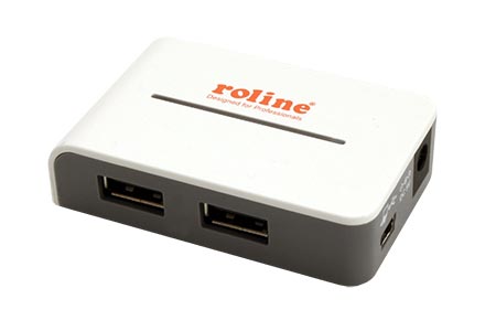 USB 2.0 Hub 4 porty, bílý, se zdrojem