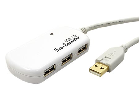 USB 2.0 Hub 4 porty, s kabelem 12m, šedý (UE2120H)