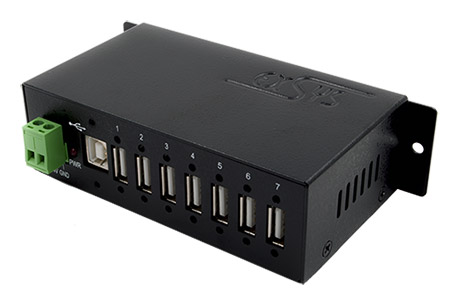 USB 2.0 Hub, 7 portů, průmyslový, na DIN lištu (EX-1177HMVS)