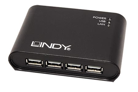 USB 2.0 hub přes IP ( Gigabit), 4 porty