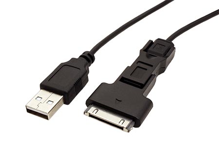 USB 2.0 kabel 3 v 1 USB A(M) - microUSB B(M)/miniUSB 5pinB(M)/Apple 1m