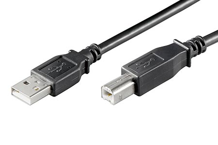USB 2.0 kabel A-B, 0,25m, černý