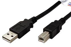 USB 2.0 kabel A-B, 1,5m, černý