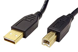USB 2.0 kabel A-B, 1,5m, zlacené konektory, černý