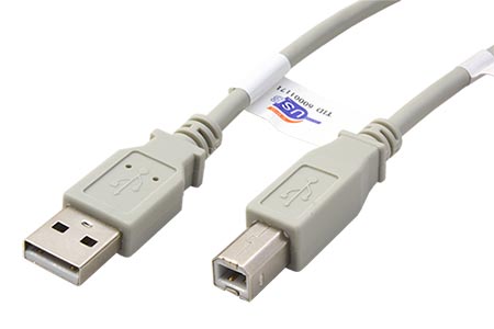 USB 2.0 kabel A-B, 2m, šedý