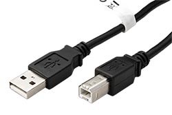 USB 2.0 kabel A-B, 3m, černý
