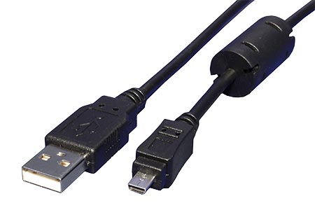 USB 2.0 kabel A - miniUSB KODAK U8, 1,8m, černý