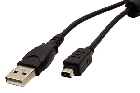 USB 2.0 kabel A - miniUSB OLYMPUS 12pin, 2m, černý
