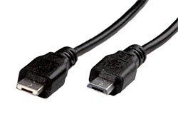 USB 2.0 kabel microUSB A(M) - microUSB B(M), 1,8m, černý