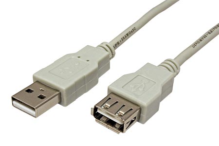 USB 2.0 kabel prodlužovací A-A, M-F, 0,8m
