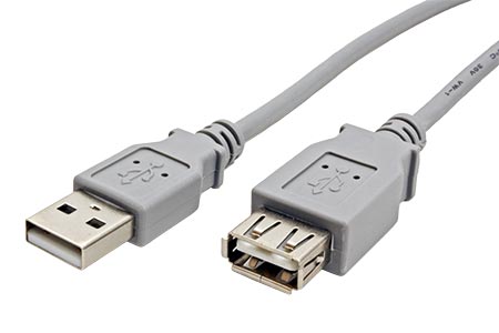 USB 2.0 kabel prodlužovací A-A, M-F, 1m, šedý