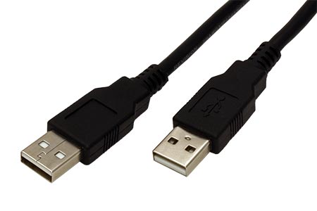 USB 2.0 kabel propojovací A(M) - A(M), 0,8m, černý