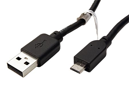 USB 2.0 kabel, USB A(M) - microUSB B(M), 0,6m