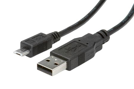 USB 2.0 kabel, USB A(M) - microUSB B(M), 0,8m, černý