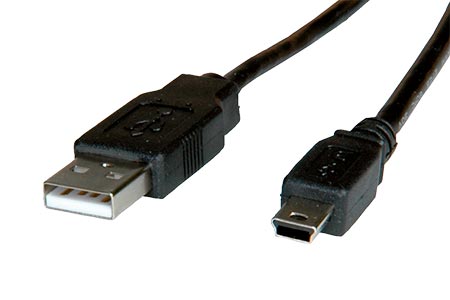 USB 2.0 kabel USB A(M) - miniUSB 5pin B(M), 0,8m, černý