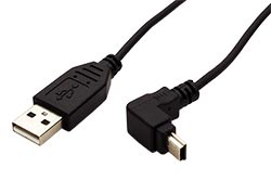 USB 2.0 kabel USB A(M) - miniUSB 5pin B(M), 1,8m, lomený 90°