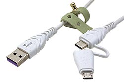 USB 2.0 kabel USB A(M) - USB C(M) + microUSB B(M), 3A, 1,2m